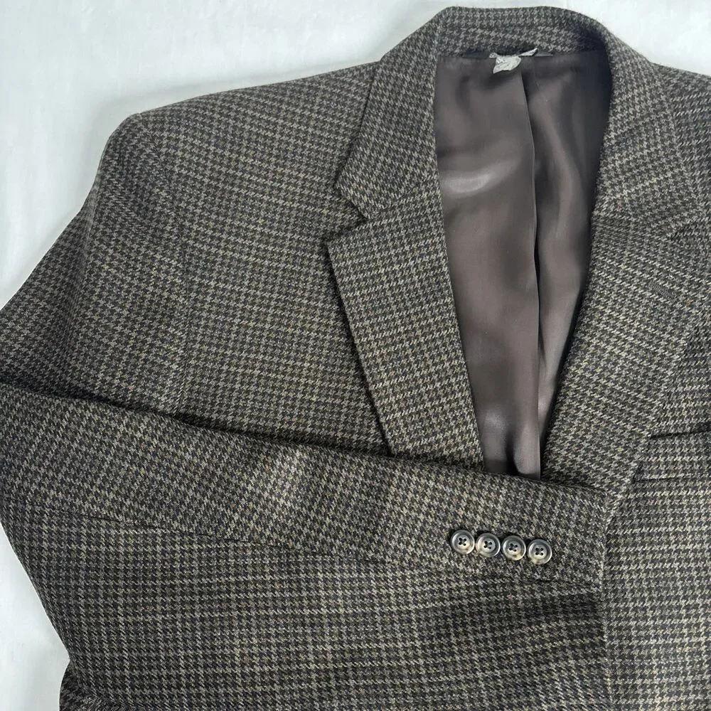 Jos. A Bank Signature Men Sport Jacket 2 button Wool Brown/Black 48L